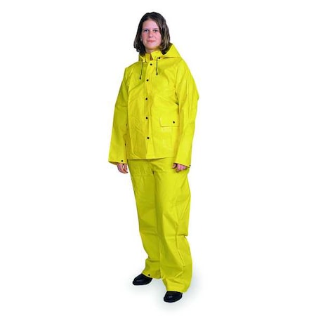 3 Piece Rainsuit W/Detachable Hood,Yellow,S