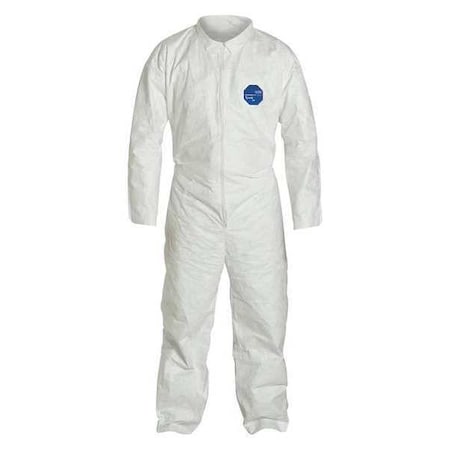 Collared Disposable Coveralls, White, Tyvek(R) 400, Zipper