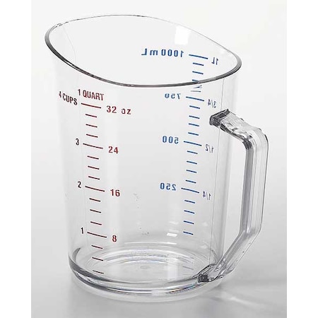 Liquid Measuring Cup,1 Qt.,Clear,PK12