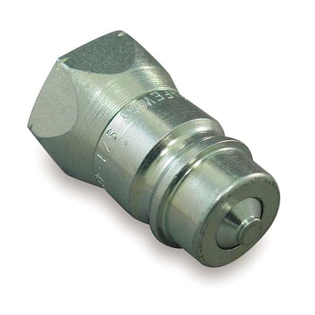 Hydraulic Quick Connect Hose Coupling, Steel Body, Push-to-Connect Lock, 3/8-18 Thread Size