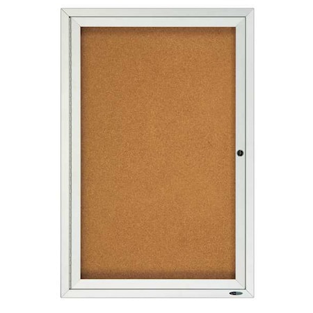 Enclosed Cork Bulletin Board 36 X 24, 1 Door