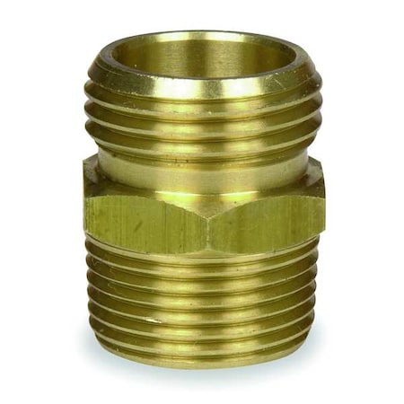 Garden Hose To Pipe Adapter, 3/4 In X 3/4 In Fitting Size, Male X Male, Rigid, 33 Mm Overall Length