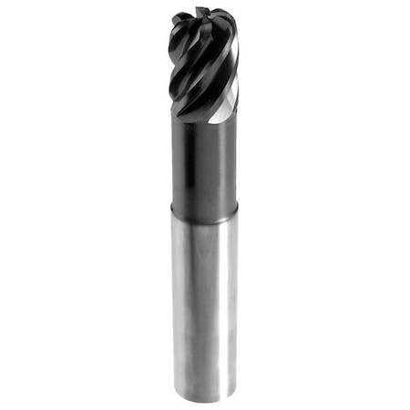 3/8 Six Flute Routing End Mill Corner Radius, 2-5/8 Neck