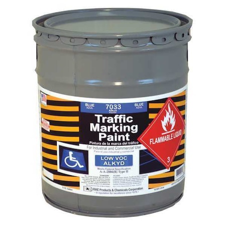 Traffic Zone Marking Paint, 5 Gal., Blue, Alkyd Solvent -Based