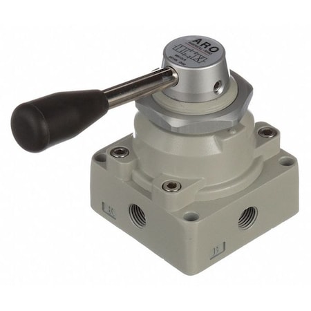 Manual Air Control Valve,4-Way,1/4in NPT