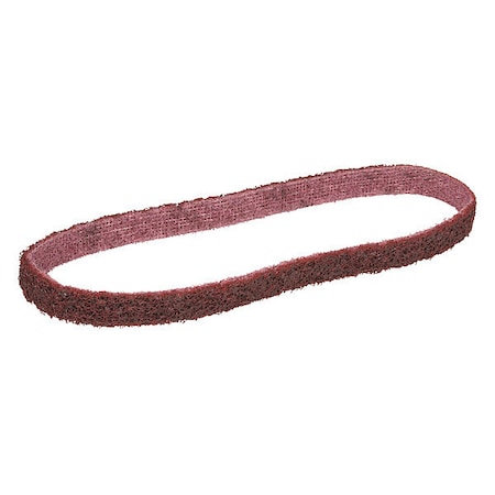 Sanding Belt, 1/2 In W, 24 In L, Non-Woven, Aluminum Oxide, Medium, SC-BS, Maroon