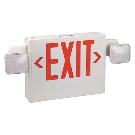 Exit Sign, ABS, LED, 2W, 14in. H, Red