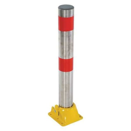 Fold-Down Bollard,Stainless,4 1/4 Dia.