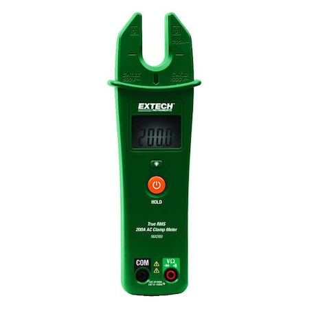 Clamp Meter, Backlit LCD, 200 A, 0.6 In (15 Mm) Jaw Capacity, Cat IV 600V Safety Rating