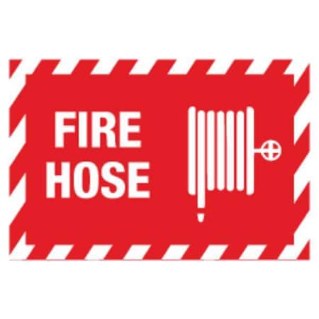 Sign,Fire Hose,7X10,Adhesive