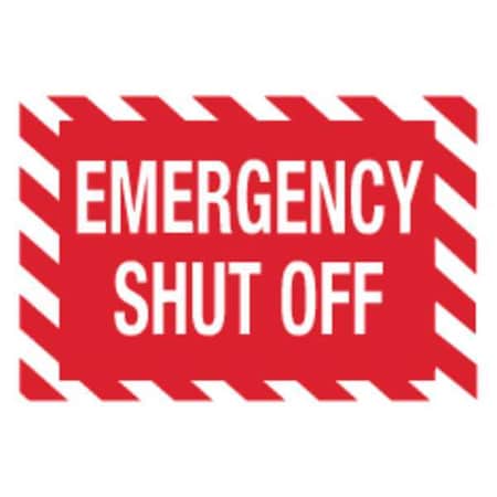 Sign,Emergency Shut Off,10X14,Adhesive, 2897S