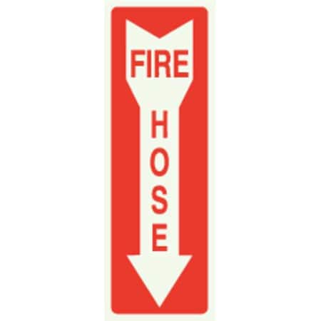 Sign,Fire Hose,Down Arrow,14X3.25,ADH