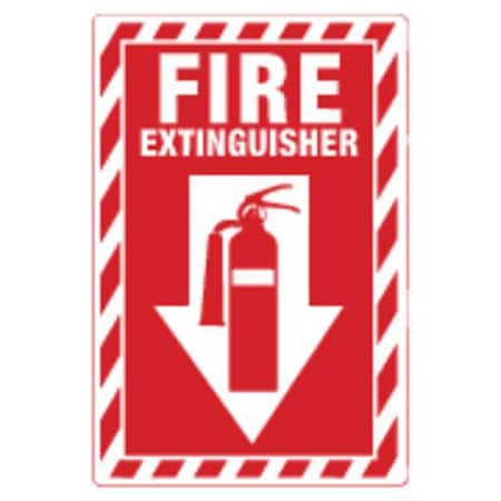 Fire EXtinguisher Sign, 14X10, Plastic, Width: 10