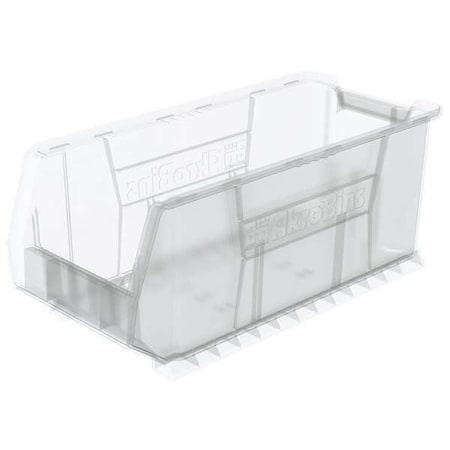 Super Size Bin, Clear, Plastic, 23 7/8 In L X 11 In W X 10 In H, 300 Lb Load Capacity