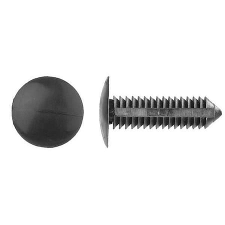 Push-In Rivet, Dome Head, 0.281 In Dia., 1-11/64 In L, Nylon Body, 25 PK