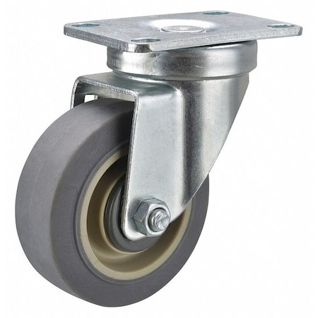 Swivel Plate Caster,300 Lb.,Ball,Red