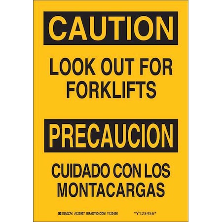 Safety Sign, 14 H, 10 W, Aluminum, Rectangle, English, Spanish, 123998