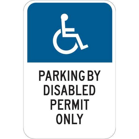 Handicap Parking Sign,18H,12W,Alum, 123885