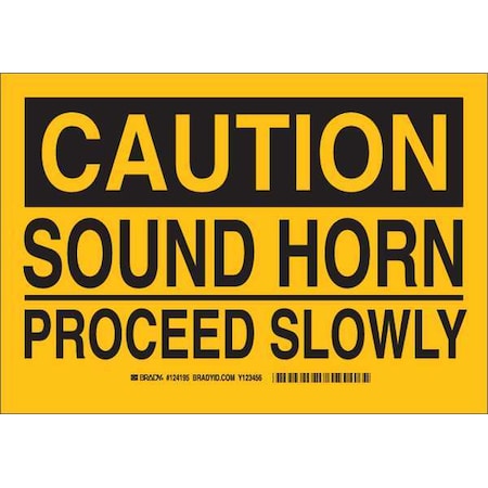 Caution Sign, 10 In Height, 14 Width, Aluminum, Rectangle, English