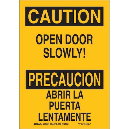 Safety Sign, 10 Height, 7 Width, Plastic, Rectangle, English, Spanish