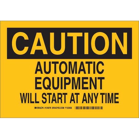 Caution Sign, 7 Height, 10 Width, Plastic, Rectangle, English