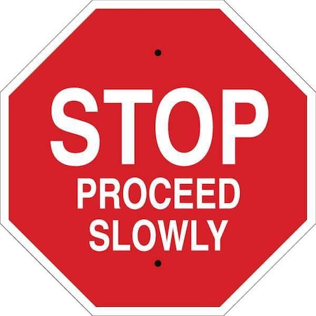 Stop Sign, 18X18, White/Red, Height: 18, 124514