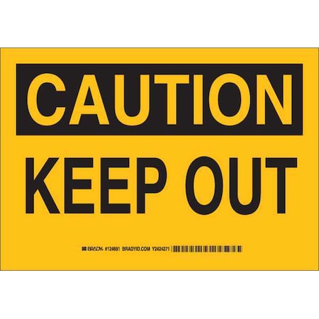 Caution Sign, 7X10, Black/Yellow, Sign Material: Plastic, 124690