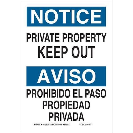 Bilingual Safety Sign, 10 In H, 7 In W, Polyester, Rectangle, English, Spanish, 125057