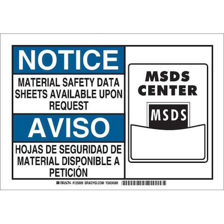 Bilingual Safety Sign, 7 In Height, 10 In Width, Plastic, Rectangle, English, Spanish