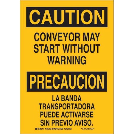 Safety Sign, 14 Height, 10 Width, Polyester, Rectangle, English, Spanish