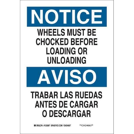 Bilingual Safety Sign, 14 H, 10 W, Polyester, Rectangle, English, Spanish, 125090