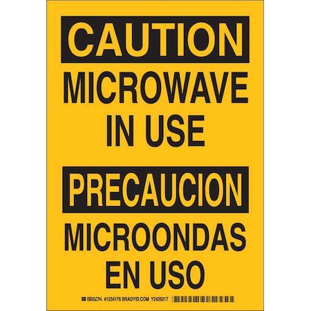 Safety Sign, 10 In Height, 7 In Width, Plastic, Rectangle, English, Spanish