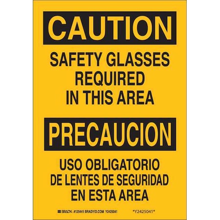 Bilingual Sign,10X7,Black/Yellow, 125440