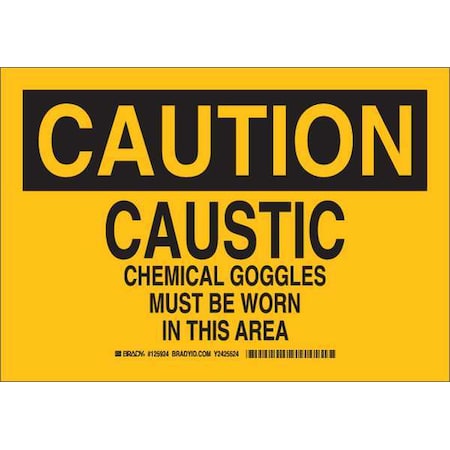 Caution Sign,7X10,Black/Yellow, 125922