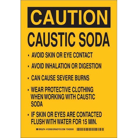 Caution Sign,10X7,Black/Yellow, 125929