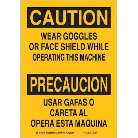 Bilingual Sign,14X10,Black/Yellow, 125484