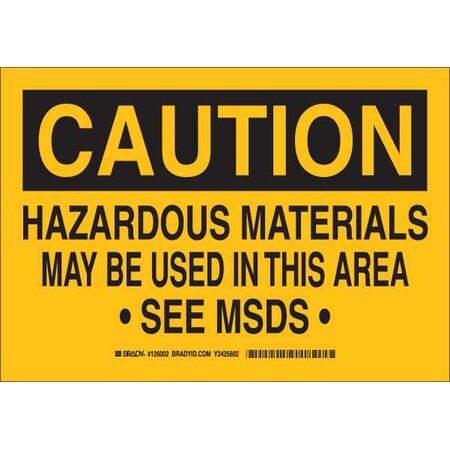 Caution Sign, 7 In H, 10 In W, Plastic, Rectangle, English, 126001