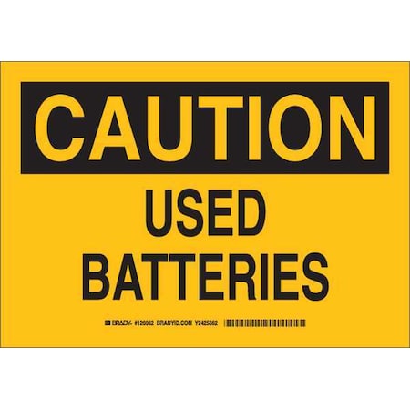 Caution Sign, 10X14, Black/Yellow, Thickness: 0.010, 126065