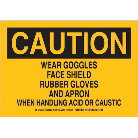 Caution Sign,10X14,Black/Yellow, 126087