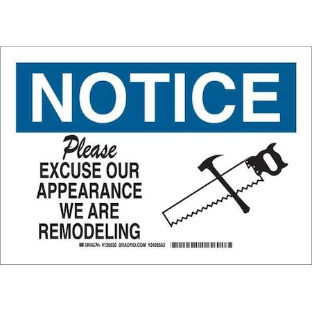 Notice Sign,7X10,Blk And Ble/White, 126932