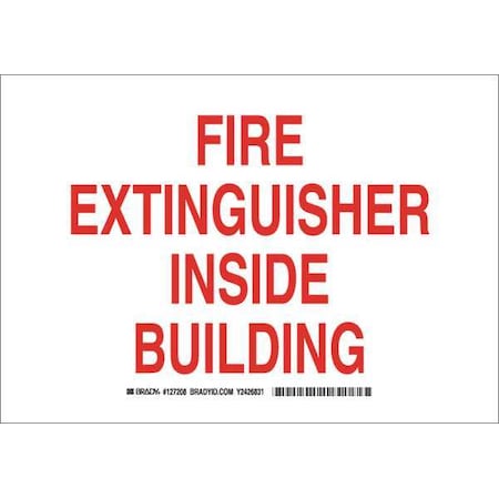 Fire Ext Sign, 7X10, Red/White, Sign Legend Color: Red