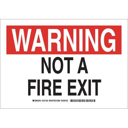 Fire EXit Sign, 7X10, Blk And Red/Wht, Header Background Color: Red