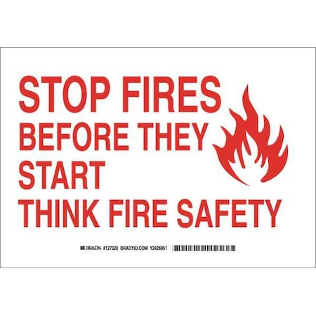 Fire Info Sign, 7X10, Red/White, Height: 7