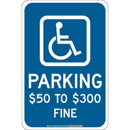 Handicap Parking Sign,18H,12W,Plastic, 127468