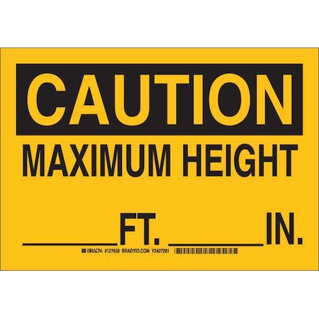 Caution Sign,10X14,Black/Yellow, 127660