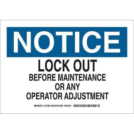 Notice Sign, 10 In Height, 14 In Width, Plastic, Rectangle, English