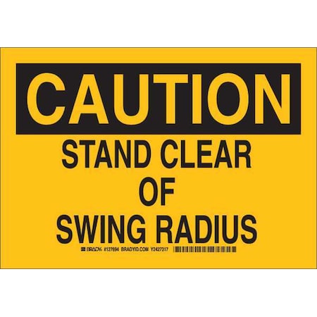Caution Sign, 7 Height, 10 Width, Polyester, Rectangle, English