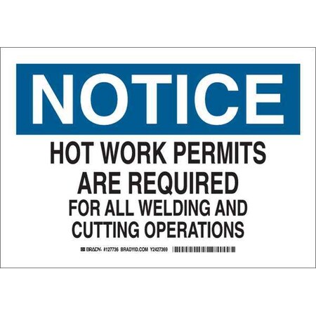 Notice Sign, 10 In H, 14 In W, Plastic, Rectangle, English, 127738