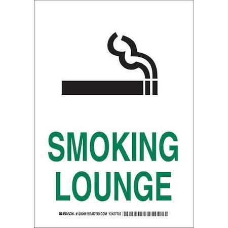 No Smoking Sign, 10 H, 7 In W, Plastic, Rectangle, English, 128065