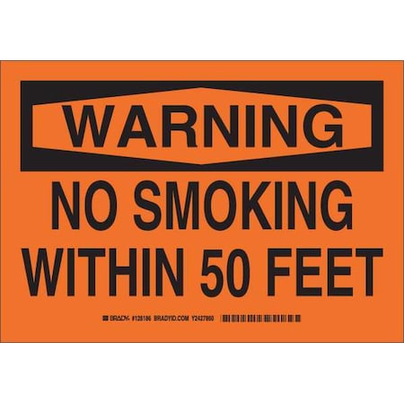 No Smoking Sign, 10 H, 14 In W,  Rectangle, English, 128187
